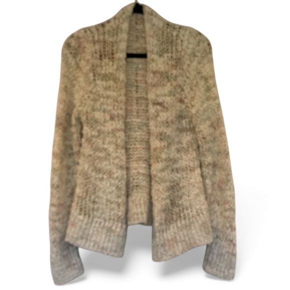 Peruvian Connection Cotton Ivory Multi Confetti Flecks Knit Open Cardigan Size L - Picture 9 of 11